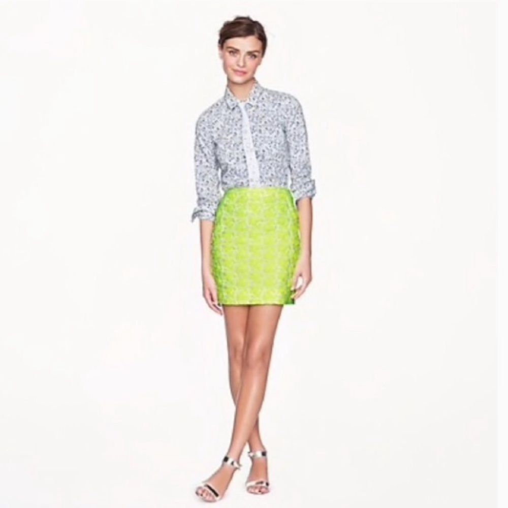 J Crew Floral Yellow Skirt